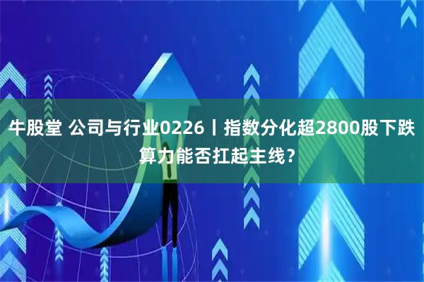 牛股堂 公司与行业0226丨指数分化超2800股下跌  算力能否扛起主线？